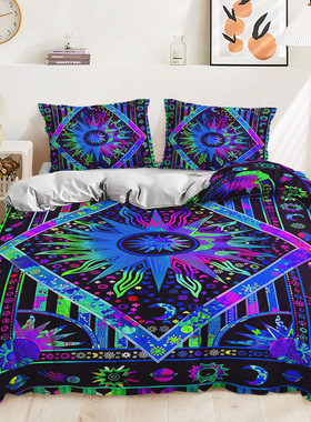 三件套波西米亚数码印花被套欧美外贸boho套件床上用品