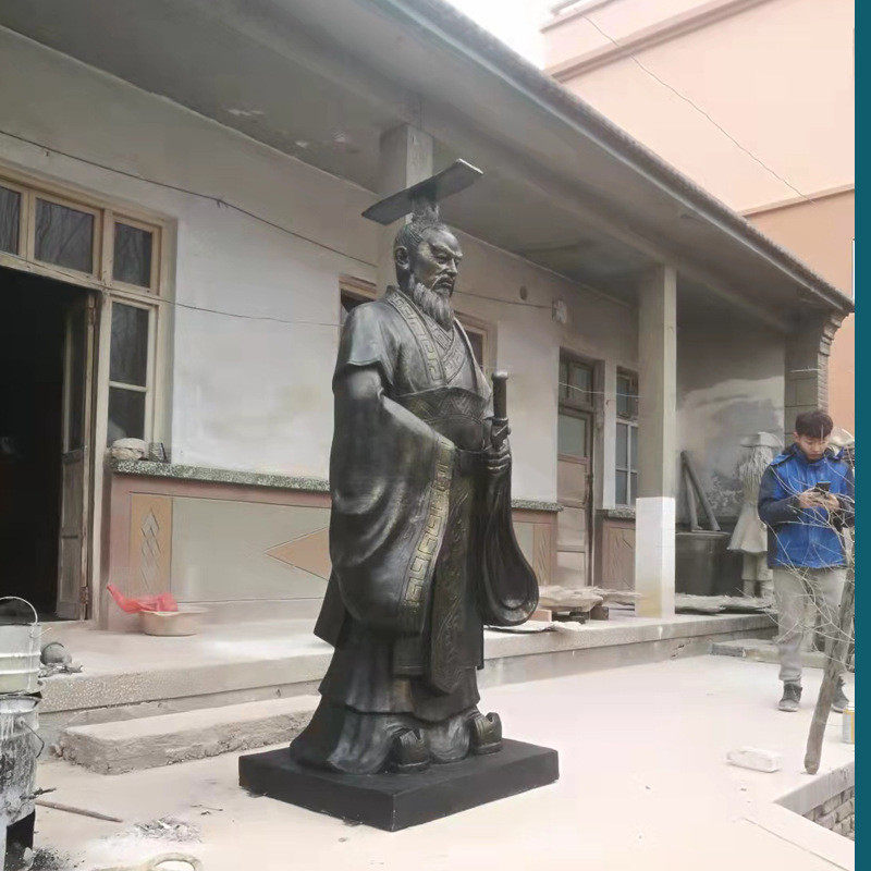 秦始皇刘邦皇雕像李世民赵匡胤朱元璋玻璃钢定仿铜汉武帝帝制雕塑