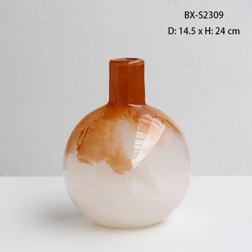 简约小口渐变中古玻璃花瓶家居摆件客厅餐桌水培轻奢软装饰品批发