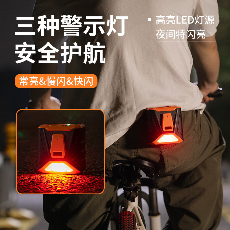 新品挂腰风扇警示灯安全便携夹腰降温高温室户外充电小风扇挂脖