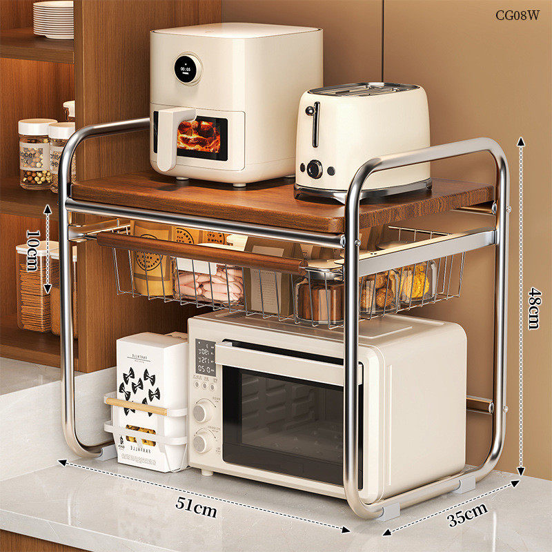 供应多功能家用餐边柜果蔬多层收纳架复古抽拉式小推车置物架