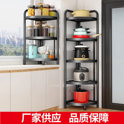厨房置物架浴室免安装折叠架家用防锈卧室储物架碳钢多层收纳架