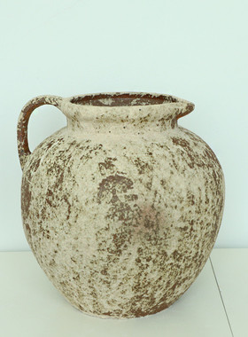 复古花瓶粗陶侘寂风赤贫民宿插新中式陶瓷陶罐干花禅意家居摆件