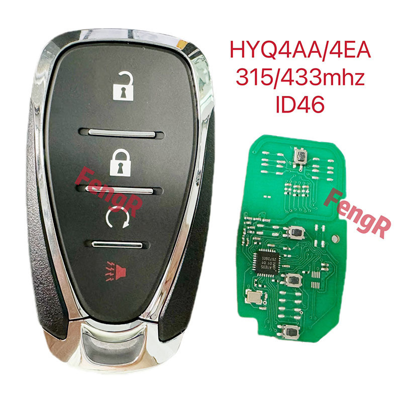适用于4键雪佛兰智能遥控汽车钥匙46芯片315/433频率HYQ4AA/4EA