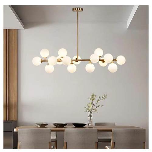 后现代个性创意店铺吧台魔豆吊灯北欧前台客厅餐桌玻璃球金色吊灯