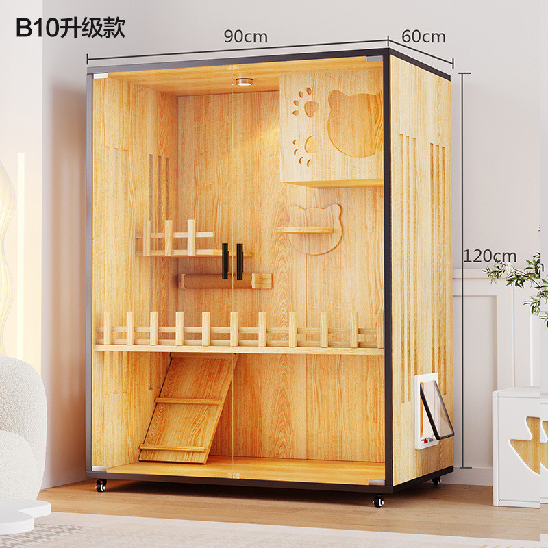 猫别墅家用实木猫柜防水猫舍猫房室内超大空间猫窝大型猫屋猫笼子