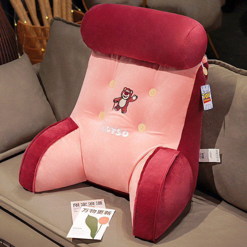 草莓熊抱枕床头软包靠垫大靠背靠枕沙发宿舍学生床上护腰看书枕头