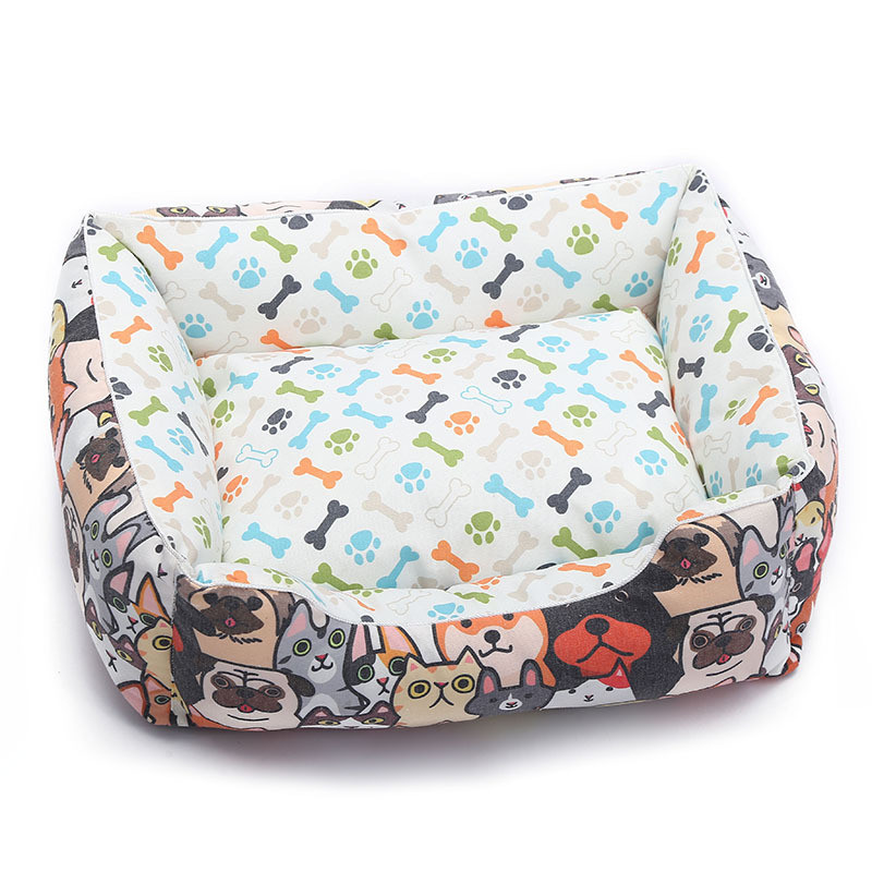 夏季帆布四季通用宠物床狗窝可拆洗透气猫窝宠物垫卡通宠物窝