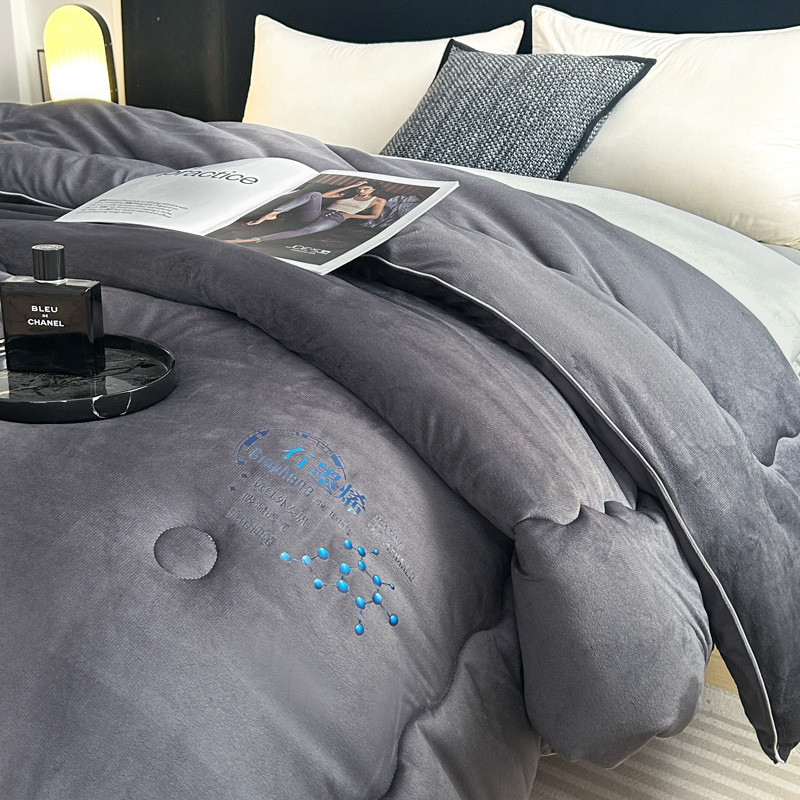 热销2024新款自发热石墨烯小黑被被子被芯150*200-3cm4斤烯石墨-