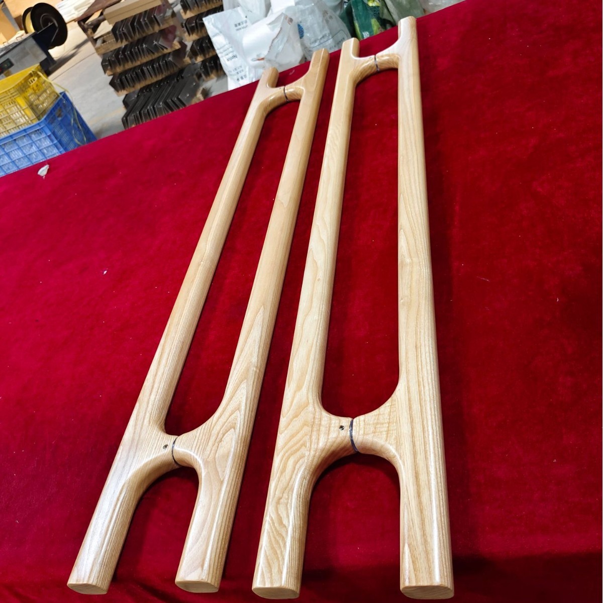 玻璃门拉手实木门把手木质大门拉手简易推拉门有框门现代原木拉手