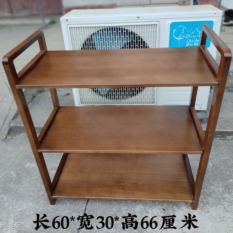 RI0T实木菜架火锅店厨房放菜品层架商用饭店摆蔬菜盘多层置物