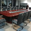 会议桌长桌油漆贴木皮办公桌多人开会桌职员培训桌洽谈桌椅组合