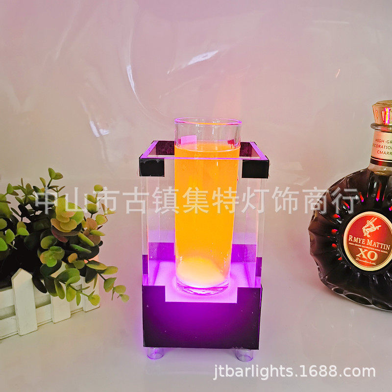 新款发光鸡尾杯酒架捣蛋鬼咕噜杯冻冰创意干冰杯酒吧日式盒酒杯