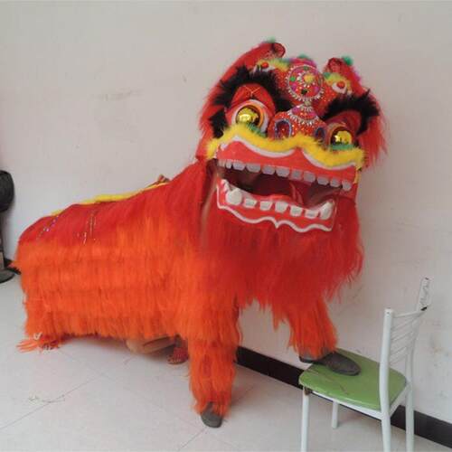 舞狮道具全套成人北狮双人狮舞龙狮单人儿童笑脸狮钢丝架狮子批发
