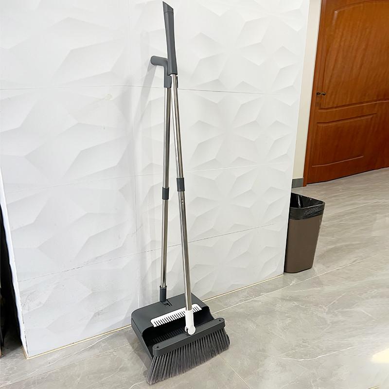 90n扫把簸箕组合套装免不手扫地除尘折叠软毛脏沾头发带刮齿笤帚