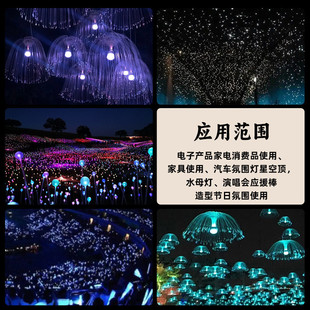 端点光纤0.25mm0.5mm0.75mm1mm1.5mm实心软质照明导光条水母灯