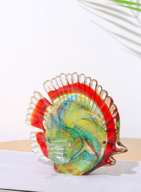 琉璃燕鱼工艺品制作非物质文化遗产纯手工桌面摆件客厅玄关装饰