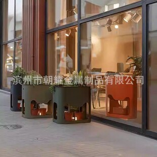 花箱组合网格户外不锈钢售楼部铁艺场外摆花盆室内种植箱广花槽