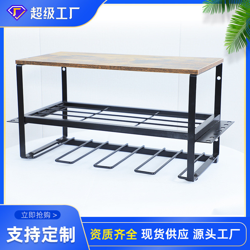 壁挂电动工具收纳架钻具整理架子车库其他铁木组合墙上置物架工具