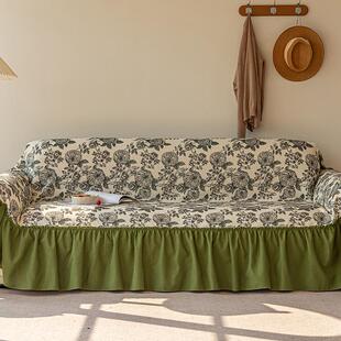 四季通用客厅沙发万能巾美式棉麻沙发垫盖全包套罩田园风防滑盖布