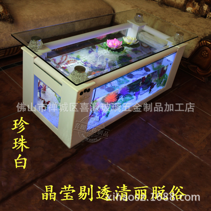 包邮长方形沙发茶几生态鱼缸水族箱桌面客厅茶几超白玻璃厂家批发