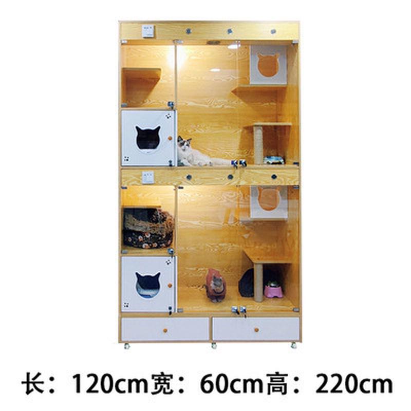 大展示柜猫别墅实木大型猫空间玻璃门猫笼子柜寄养繁育笼豪华猫舍