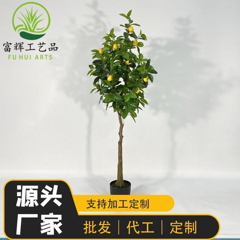 仿真柠檬树盆栽柠檬假绿植假树装扮道具装饰假花仿真花摆件批发