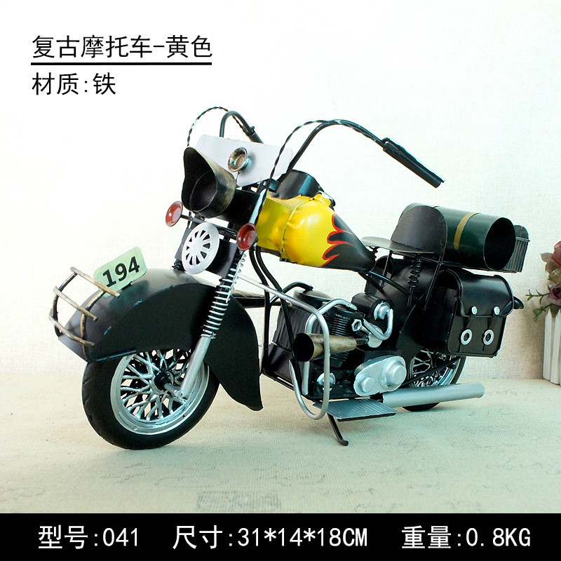 新款金属手工摩托车模型摆件家居装饰品印度你之家现货爱041smt