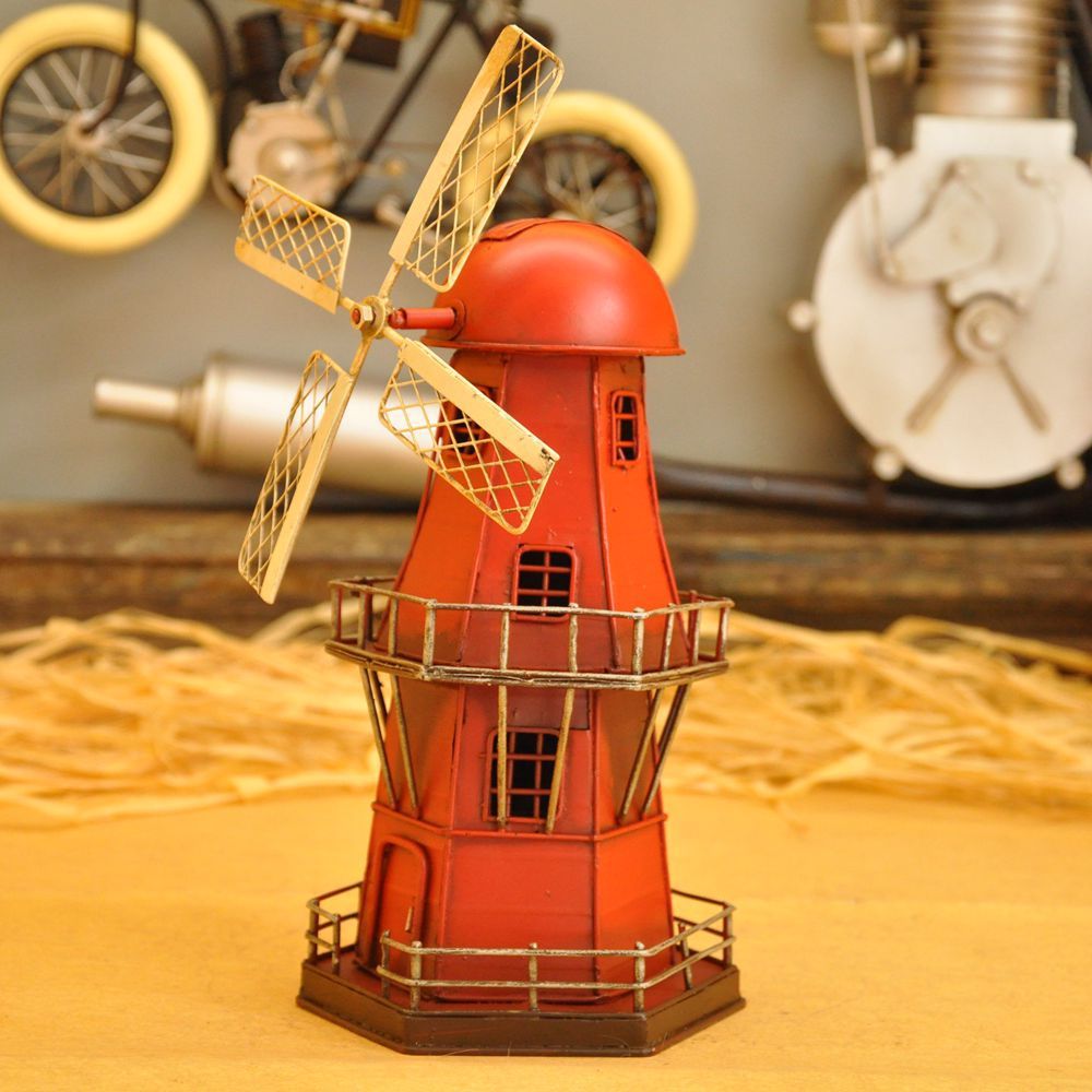 铁艺小风车储钱罐摆件乐器工艺品摆件模型创意乐队电视柜