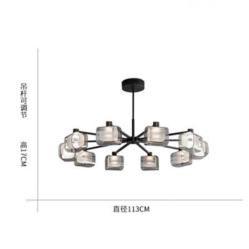 意式极简客厅吊灯餐厅北欧设计师全铜玻璃卧室现代简约创意灯具