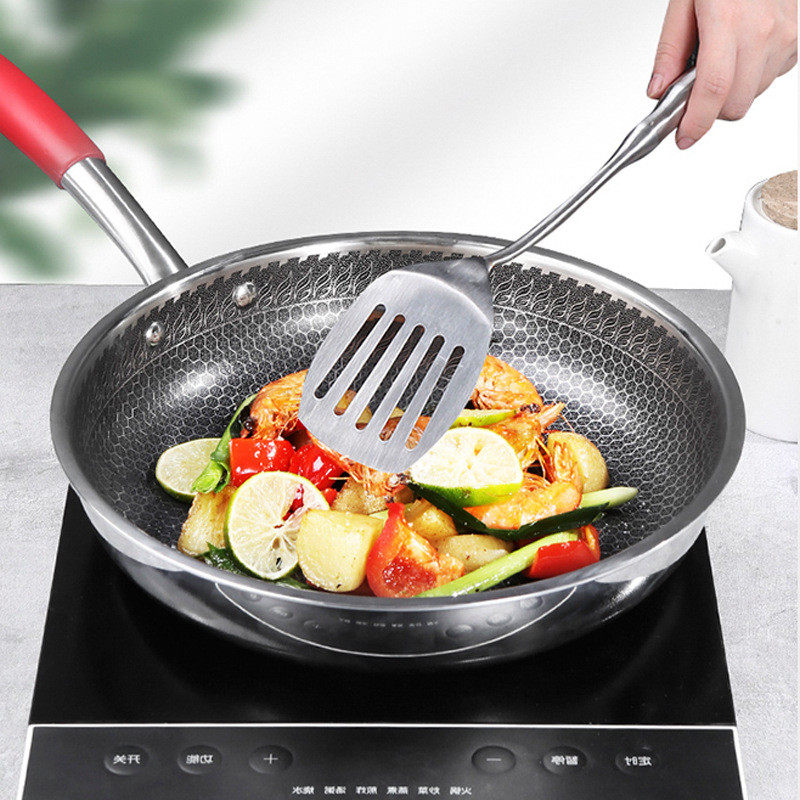 热销德国新款304不锈钢炒锅双屏钢不粘锅无涂层蜂窝三层炒菜锅煎,厨房/烹饪用具,炒锅,淘宝优惠券,粉丝福利购,淘宝优惠卷