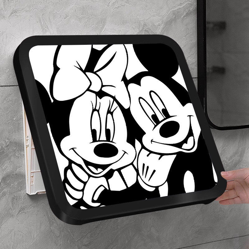 浴室壁画收纳柜洗澡放衣服免打孔防水卫生间箱挂画折叠置物架