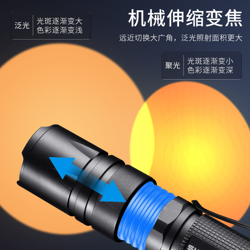 天火四光源摄影打光手电筒RGB人像白黄红变焦拍照夕阳氛围补光灯