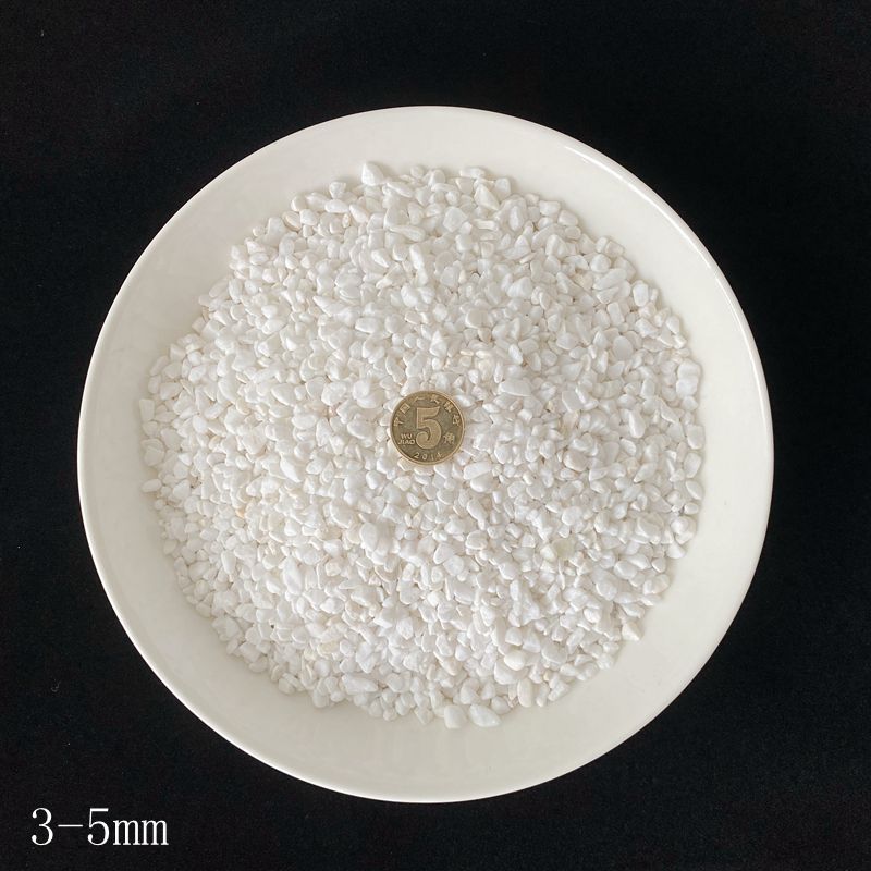 4-6mm小白石子白色鹅卵石多肉铺面白色石头花盆庭院白玉石装饰