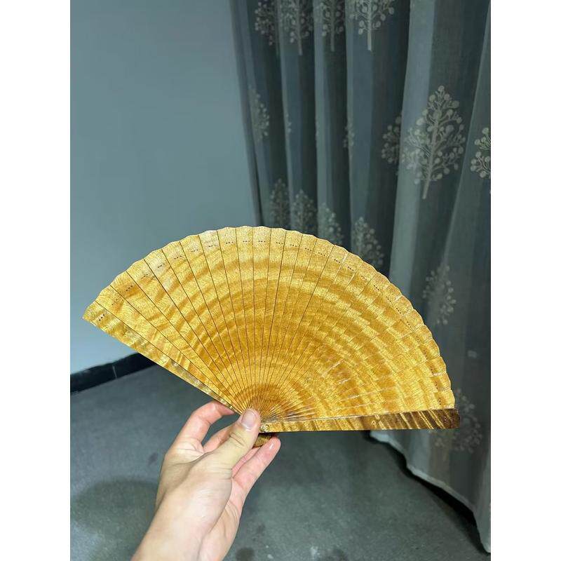 dtp9批发手工楠苏扇小叶桢楠水波纹工艺扇新中式金丝扇子男女款随