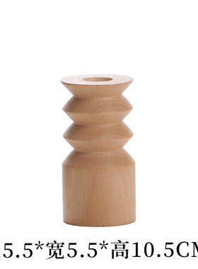 实木蜡烛台摆件北欧现代样板间清新家居饰品烛台半圆艺术极简摆设