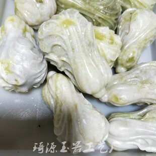 雕刻白菜手把件蓝田玉玉白菜蓝田玉大手把件把玩件工艺品