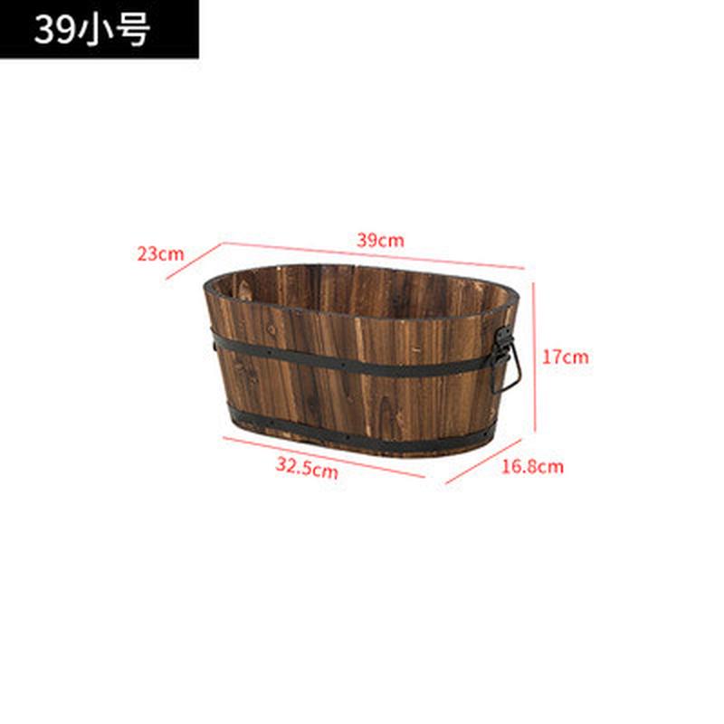 防腐木花箱实木户外庭院碳化花盆长方形种植箱花槽木制种菜绿植盆