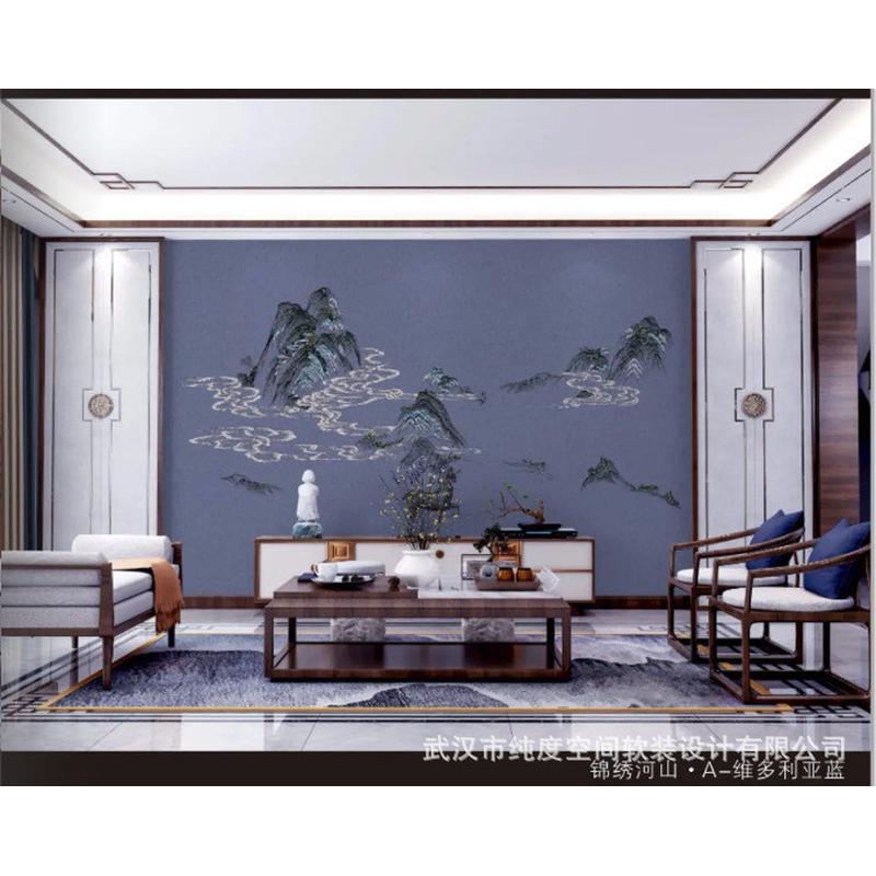 新中式软包硬包背景墙电视卧室床头简约沙发独绣贝克云刺绣工厂