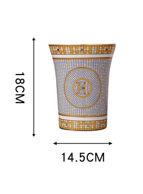 欧式陶瓷花瓶摆件高档插画客厅电视柜家居花瓶轻奢干花装饰花瓶