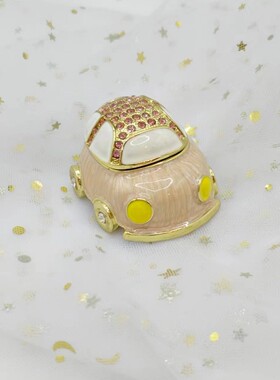 抖音新款欧美风格珐琅闺蜜礼品小汽车饰品盒摆件送女友彩