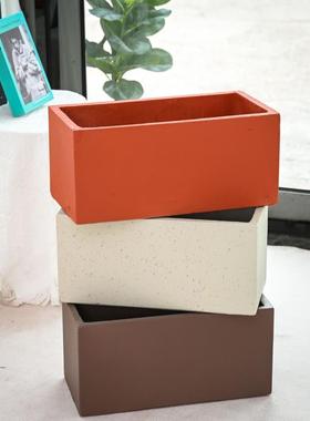 水泥盆花盆长方形种植箱花箱户外花盆镁泥室内落地北欧正方形花盆