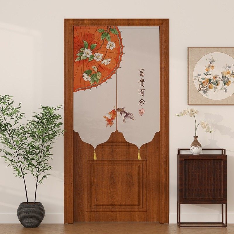 新中式门帘古风家用隔断卧室客厅玄关厨房半帘遮挡免打孔蕾丝网纱,居家布艺,成品窗帘,淘宝优惠券,粉丝福利购,淘宝优惠卷