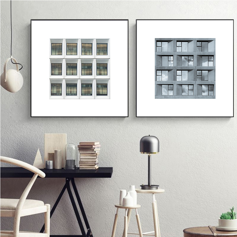 现代简约建筑装饰画摄影艺术空间客厅餐厅样板间抽象挂画软装壁画