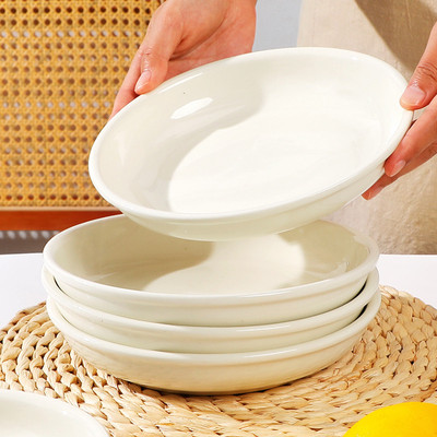 2025新款奶油风菜盘碟子水果盘家用纯色简约饭盘ins风高颜值餐具