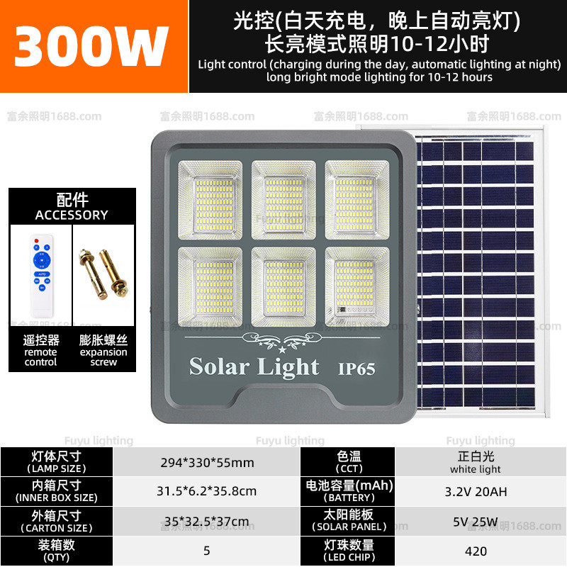 新款太阳能投光灯家用户外太阳灯新农村路灯人体感应庭院灯