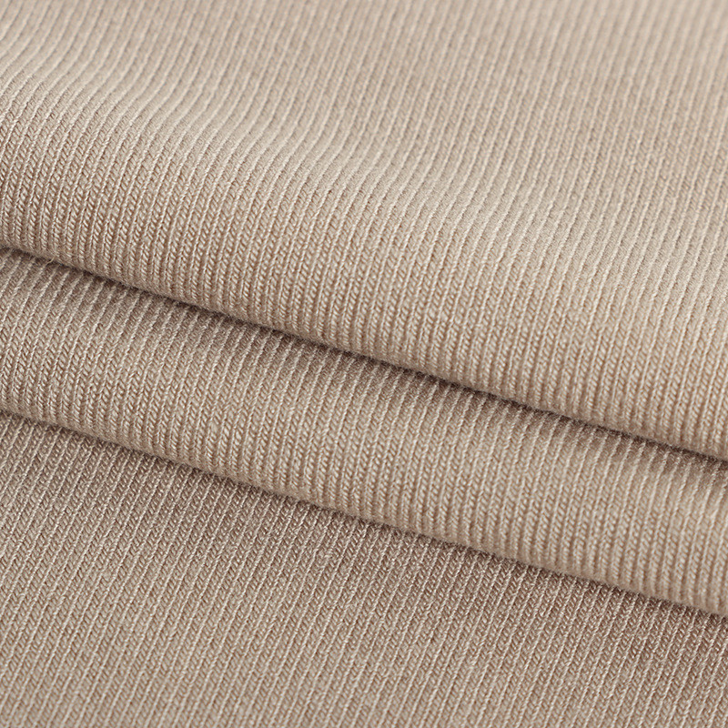 加厚1*1坑条罗纹面料布260g重磅莫代尔随心裁抓毛螺纹秋冬