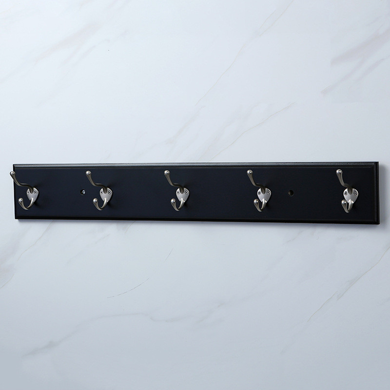黑色门后挂钩卧室卫生间排钩轻奢象鼻挂衣钩高低钩入户玄关挂钩