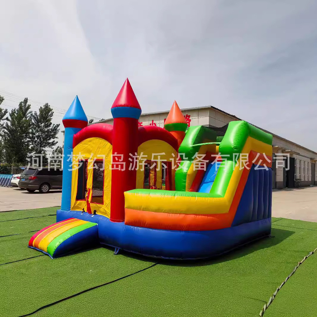 热销多彩儿童4米×5米充气蹦床充气充气城堡乐园充气快