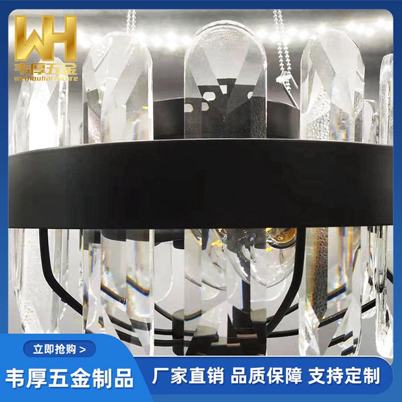 水晶条灯罩隐形灯吊扇灯卧室带电扇灯客厅餐厅电扇风扇吊灯配件